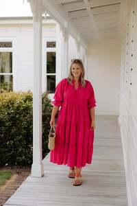 Paisley Dress - Red/Pink