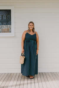 Sunny Dress - Navy/Green