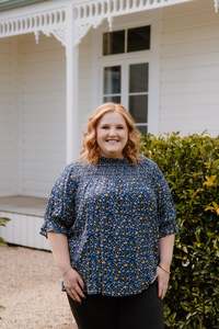 Clara Top - Navy Floral