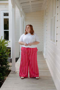 Chilli Pants - Red/Pink Stripe