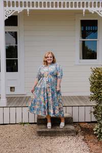 August Dress - Blue Floral