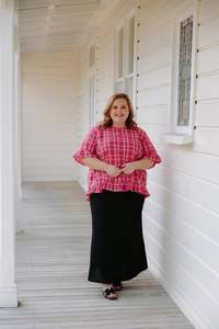 Xxs 14: Odette Blouse - Pink Plaid
