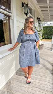 Xs 16: Junie Dress - Denim Daisy