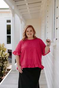 Odette Blouse - Pink Check