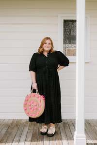August Dress - Black Texture