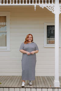 Xxs 14: Lauren Dress SS - B/W Stripe