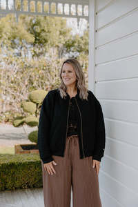 Quilted Bomber - Black