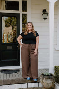 Xxs 14: Chilli Pants Long - Chocolate Pinstripe