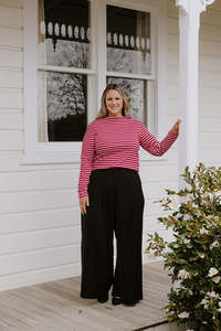 Boat Top - Berry Stripe