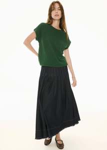 Bottoms: POL DOYLE DENIM SKIRT INDIGO