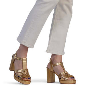 Heels: KATHRYN WILSON BLAKE HEEL GOLD CALF
