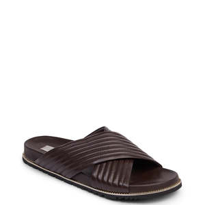 Flats: KATHRYN WILSON DONA SLIDE CHOCOLATE