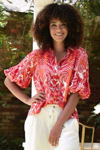 Coop By Trelise Cooper: COOP BY TRELISE COOPER PALM BREEZE SHIRT RED & PINK