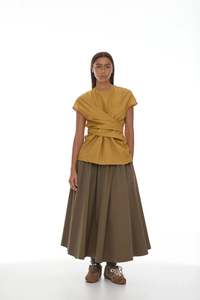 RICOCHET MARIA SKIRT TRUFFLE WITH DRAWCORD