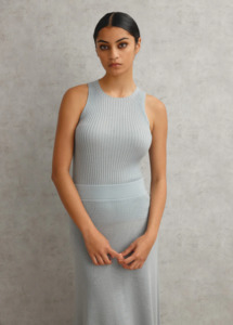 STANDARD ISSUE MERINO RIB CREW TANK POWDER