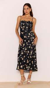 Dresses Jumpsuits: MINK PINK ELINOR BIAS MIDI DRESS BLACK FLORAL