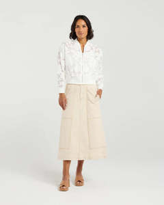 Jackets Coats: ET ALIA SKYLAR BOMBER IVORY FLORALS