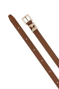 KAREN WALKER MONOGRAM KEEPER BELT DARK TAN