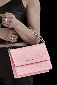 Handbags: STOLEN GIRLFRIENDS CLUB BIG TROUBLE BAG BUBBLEGUM LEATHER