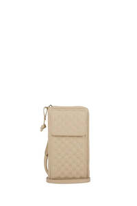 KAREN WALKER MONOGRAM PHONE WALLET MACADAMIA