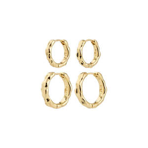 Jewellery 1: PILGRIM GOLD DARBY EARRINGS 2 IN 1 SET