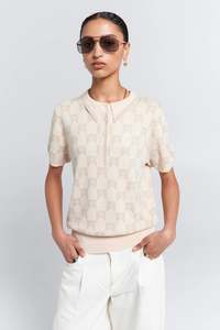 KAREN WALKER MONOGRAM KNIT POLO