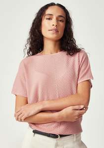 UNTOUCHED WORLD HAZE KNIT TEE ROSEWOOD