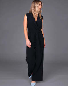 STORM WIDE LEG TUX JUMPSUIT BLACK