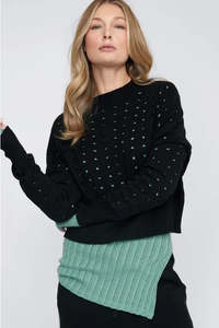Taylor: TAYLOR ORBIT SWEATER BLACK