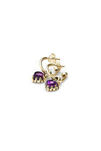Stolen Girlfriends Club: STOLEN GIRLFRIENDS CLUB GOLD LOVE ANCHOR EARRINGS AMETHYST