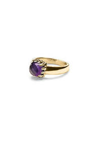 Stolen Girlfriends Club: STOLEN GIRLFRIENDS CLUB GOLD BABY CLAW RING AMETHYST