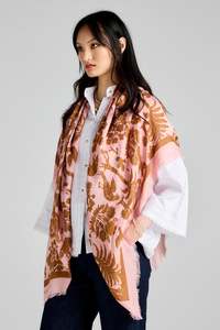 Scarves: KAREN WALKER ANIMAL KINGDOM MODAL TWILL SCARF PINK