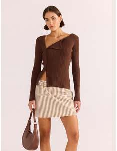 MINK PINK ZINNIA ASYMMETRIC KNIT TOP