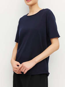 Juliette Hogan Lounge: JHL BY JULIETTE HOGAN CREW CASHMERE TEE NAVY