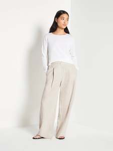 JULIETTE HOGAN LOUNGE CREW L/S T WHITE