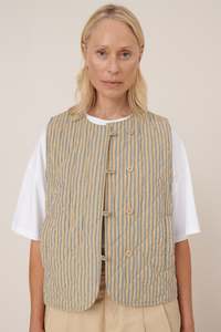 Kowtow: KOWTOW AXIS VEST DOUBLE PINSTRIPE