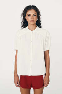 Rowie The Label: ROWIE CORA SPRING BLOUSE VANILLA