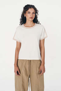 ROWIE RANIA CONTRAST KNIT TEE