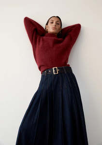 MOS THE LABEL SIA DENIM SKIRT DEEP INDIGO