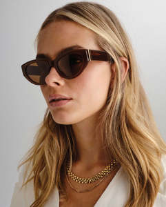 Luv Lou: LUV LOU THE POPPY SUNGLASS CHOCOLATE