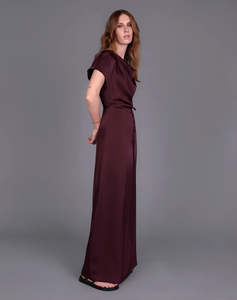 Storm Clothing: STORM DRAPE FRONT MAXI DRESS RAISIN