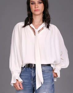 Storm Clothing: STORM TIE FRONT TOP IVORY