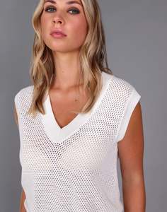 STORM MESH SILK COTTON VEST ICE