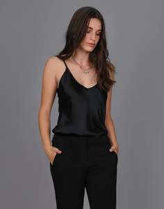 Storm Clothing: STORM LIQUID SATIN CAMI BLACK