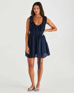 Sass: SASS BELEN RUFFLED NECK MINI DRESS