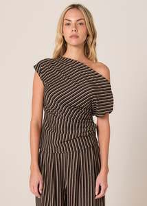 FATE + BECKER EVELYN METALLIC JERSEY TOP