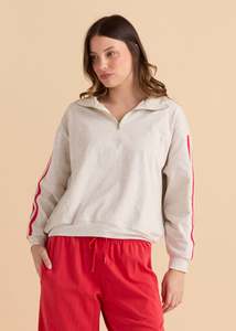 BETTY BASICS ROCCO QUARTER ZIP SWEATSHIRT