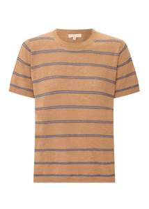 POL SABLE TEE STRIPE CHOC/BLUE