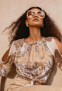 Once Was: ONCE WAS ANNABELLE COLD SHOULDER BLOUSE GOLDEN MALLOW