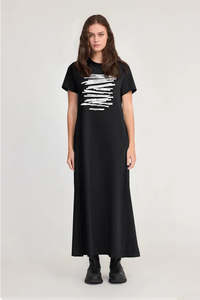 TAYLOR STRAND DRESS BLACK/IVORY